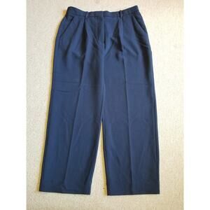 NWT $90 Womens Pants-ABERCROMBIE & FITCH-navy stretch pleated trousers-32/14S